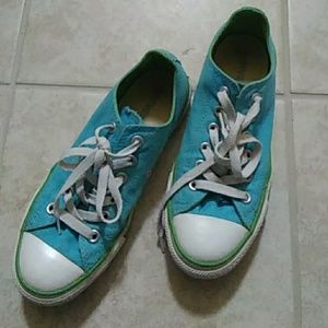 Converse low top blue/green double tongue